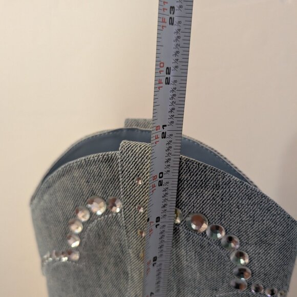 Gianni Bini Denim Boots • Rhinestones, Tassels & Metal Tips • Size 7M • New - Picture 13 of 14